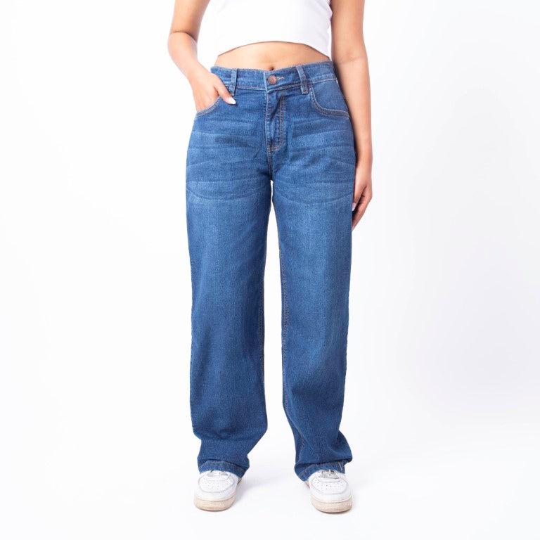 RESTART LIFESTYLE Light Blue High Waist Jeans for Women - Regular Fit Straight Jeans for Girls - Denim Cotton Jeans for Women - Women Jeans Straight Fit