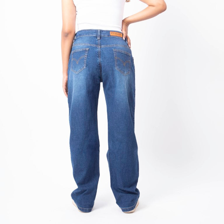 RESTART LIFESTYLE Light Blue High Waist Jeans for Women - Regular Fit Straight Jeans for Girls - Denim Cotton Jeans for Women - Women Jeans Straight Fit