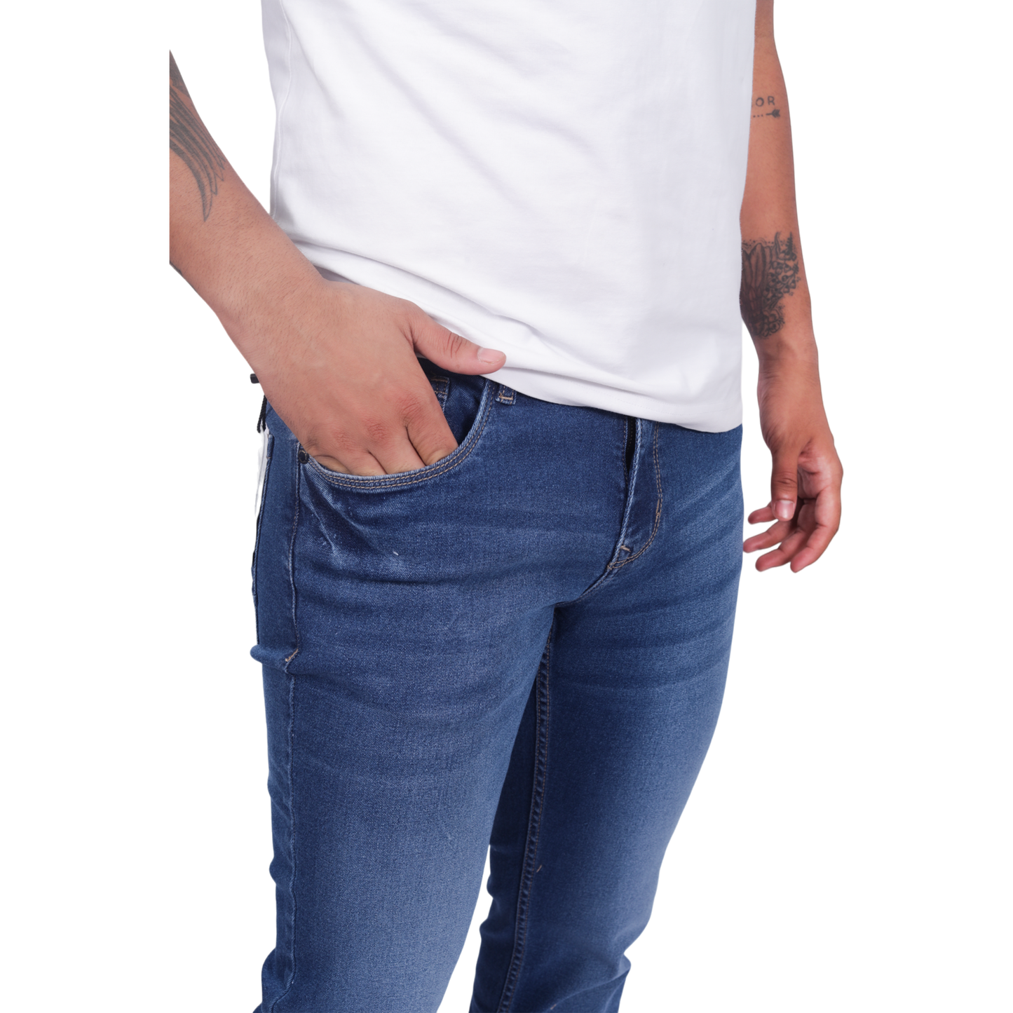 Men Classic Light Fade Clean Look Stretchable Jeans