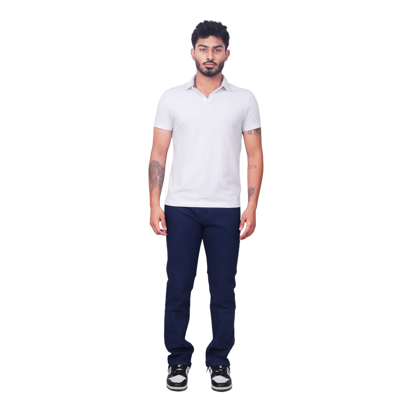 Men Comfort Mid Rise Clean Look Stretchable Jeans