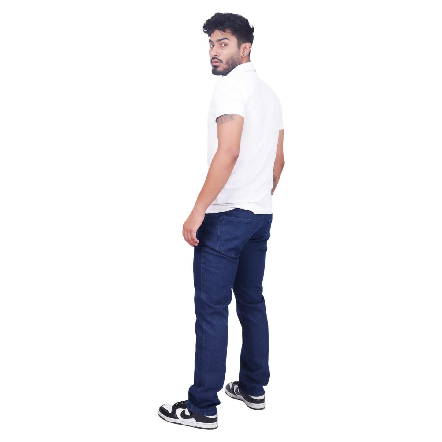 Men Comfort Mid Rise Clean Look Stretchable Jeans