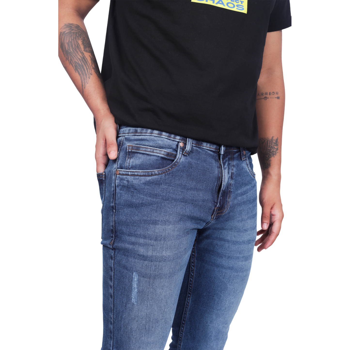 Men Smart Clean Look Heavy Fade Cotton Jeans