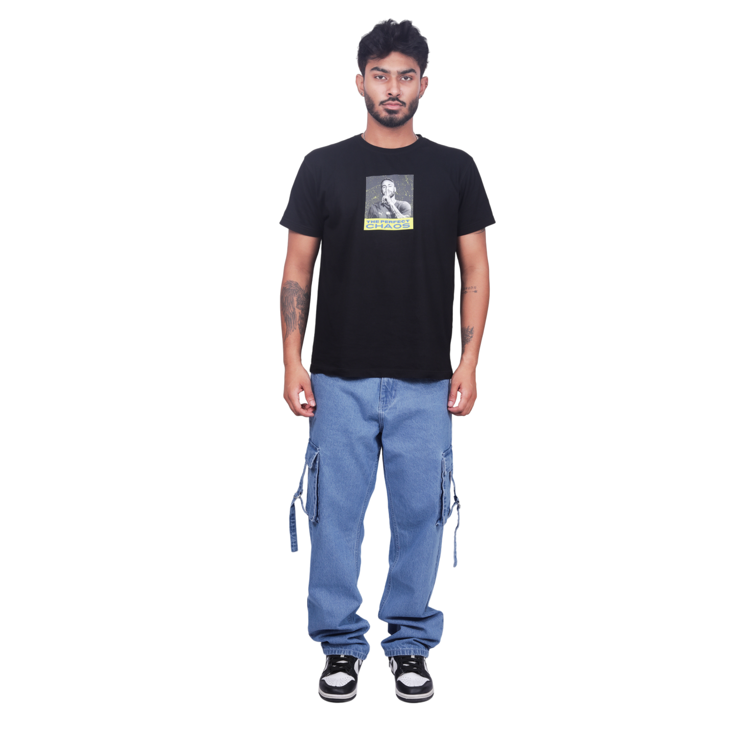 Men Comfort Relaxed Fit Clean Look Pure Cotton Cargo Jeans