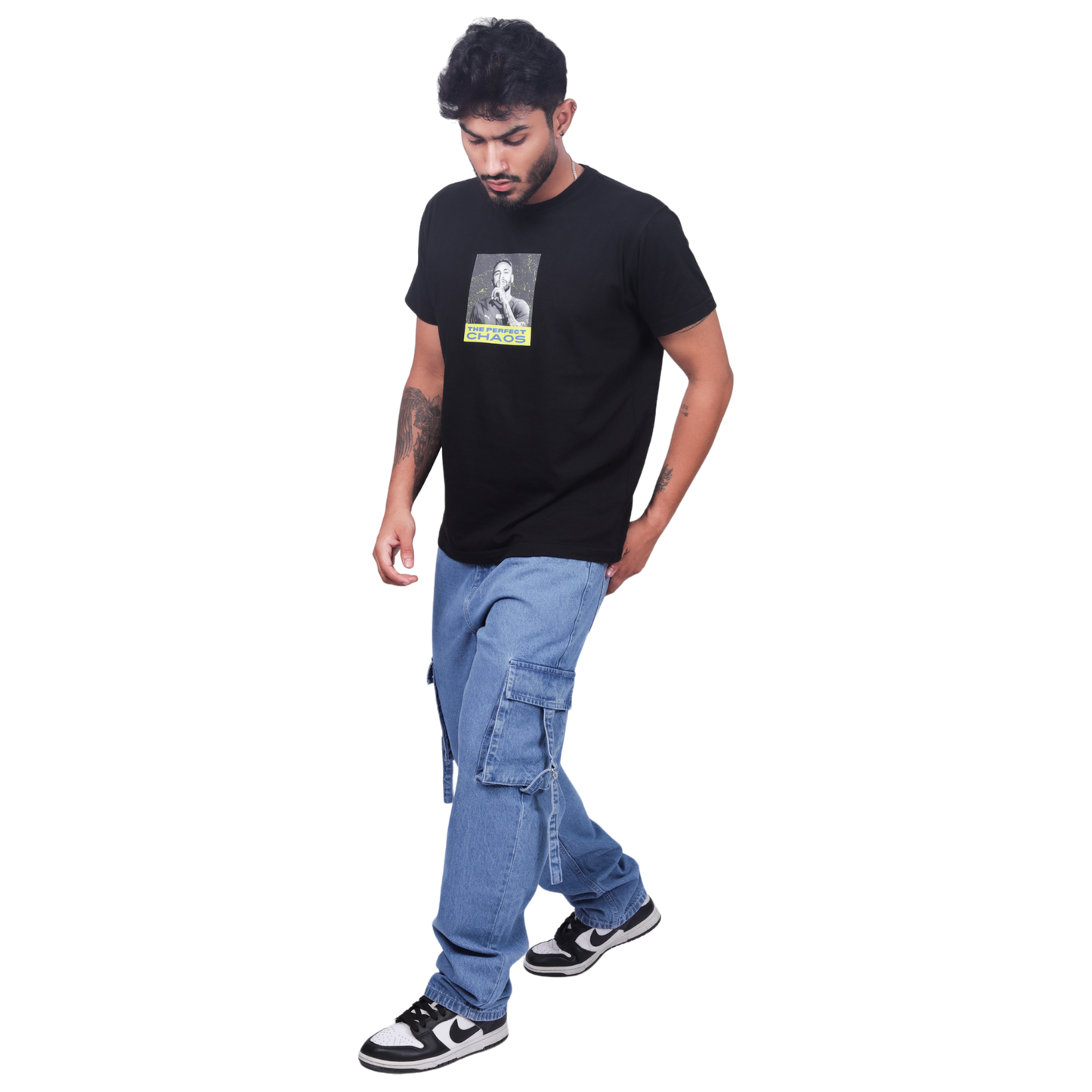 Men Comfort Relaxed Fit Clean Look Pure Cotton Cargo Jeans