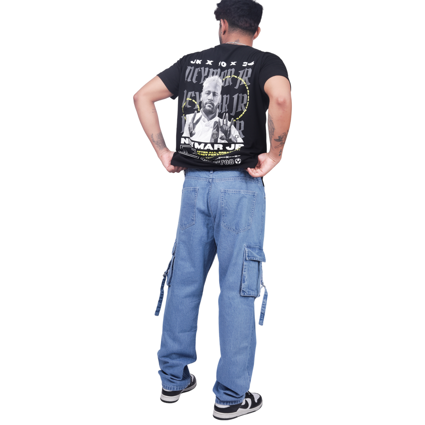 Men Comfort Relaxed Fit Clean Look Pure Cotton Cargo Jeans