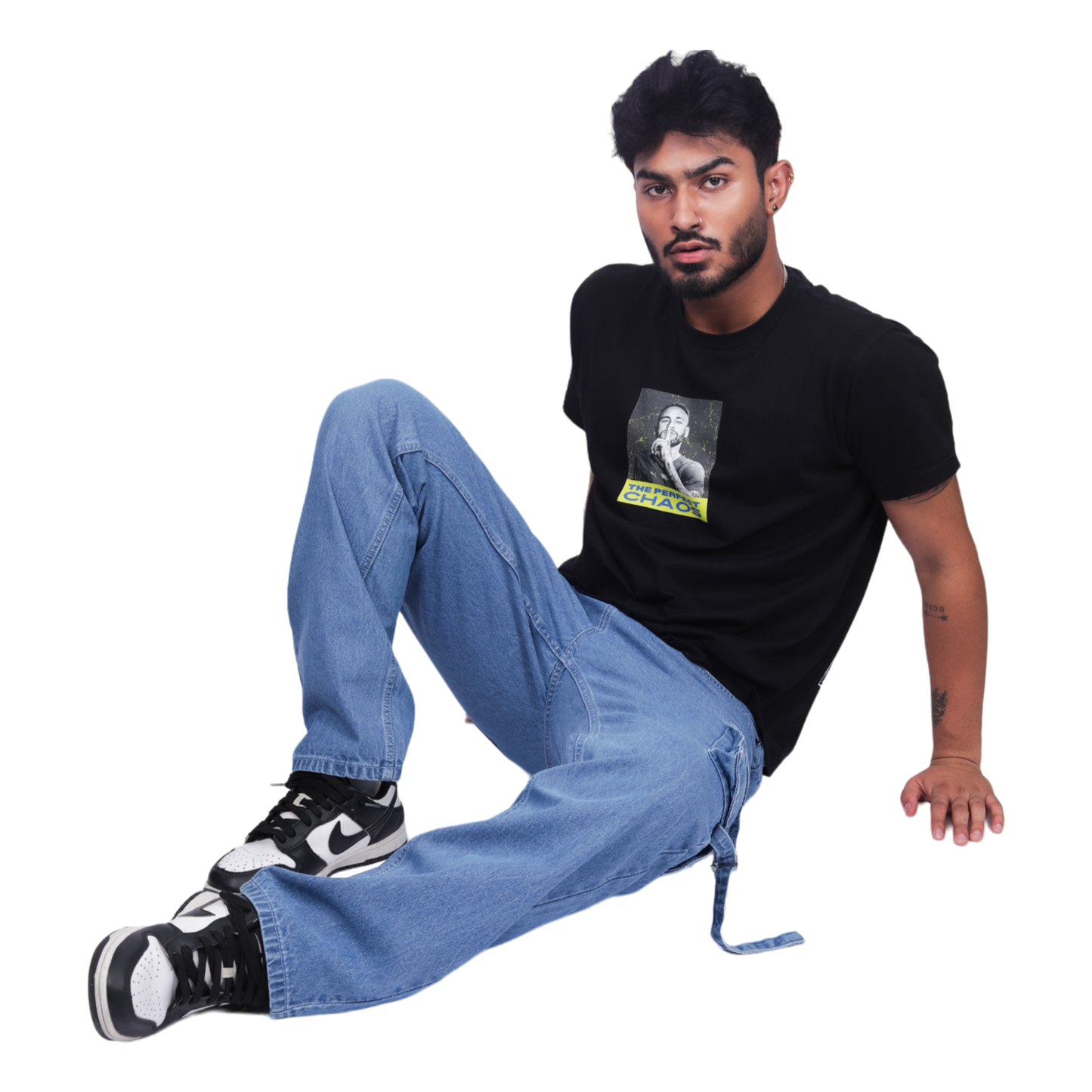 Men Comfort Relaxed Fit Clean Look Pure Cotton Cargo Jeans