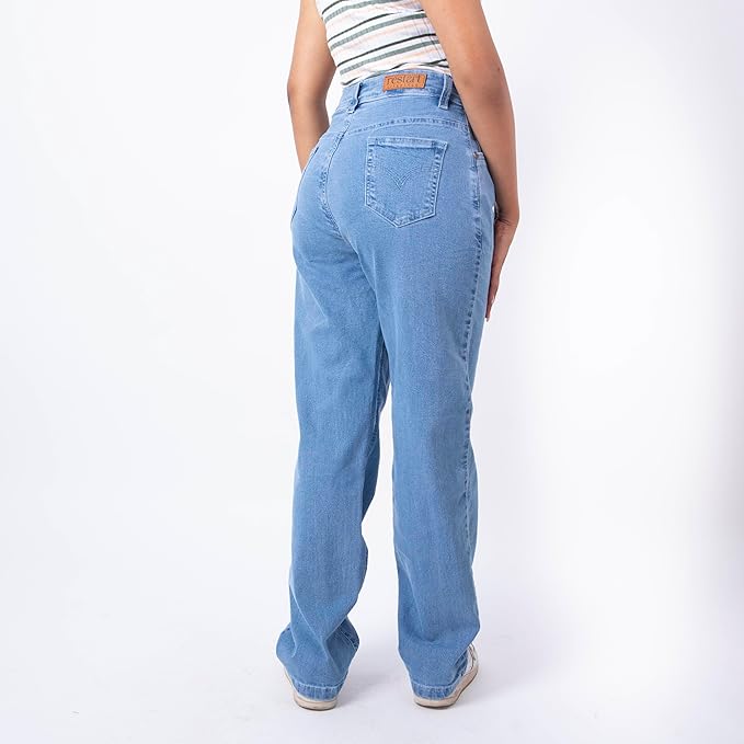RESTART LIFESTYLE Jeans for Women - Denim Cotton Dark Blue Jeans for Women - Regular Fit Straight Jeans for Girls - Washed Dark Blue Women Jeans Straight Fit