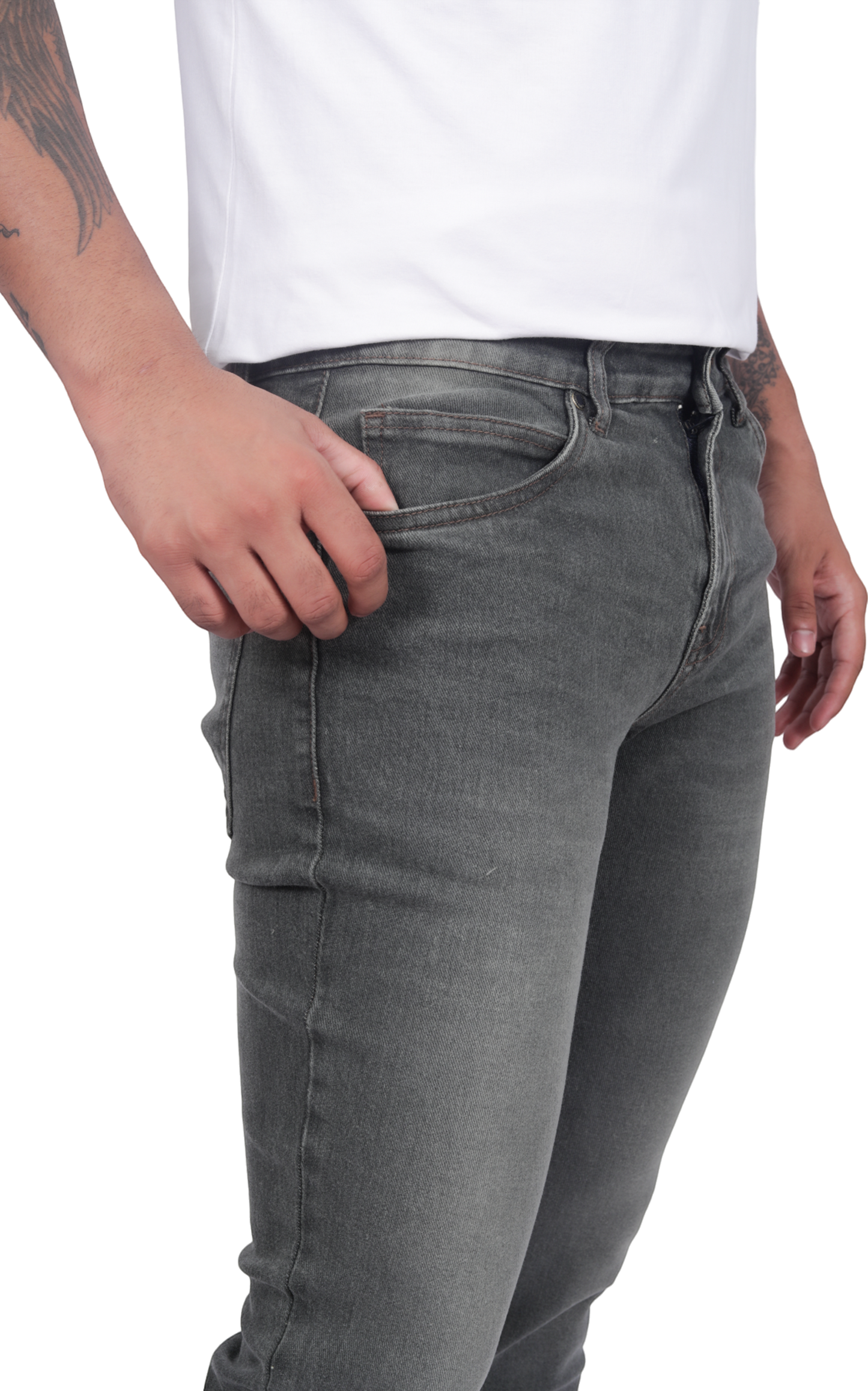 Men Smart Mid-Rise Clean Look Light Fade Stretchable Jeans