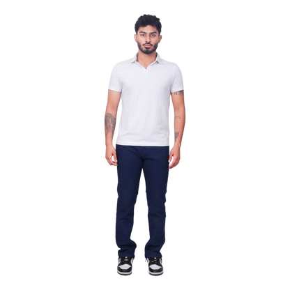 Men Comfort Mid Rise Clean Look Stretchable Jeans